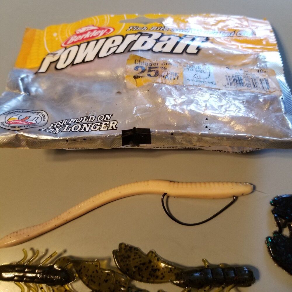 Open bag of Berkley power bait chigger craws. Comes as seen